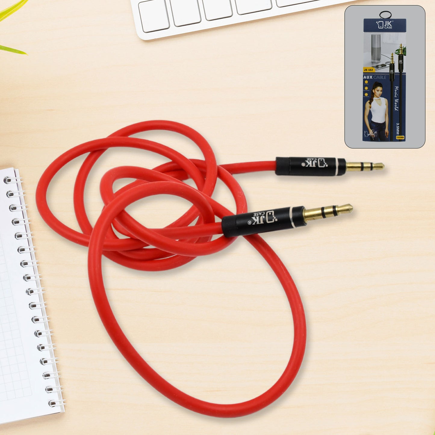 Aux Cable 3.5mm Gold-plated Pin For Mobile And Tablet Home Car (1 Pc 1000mm)