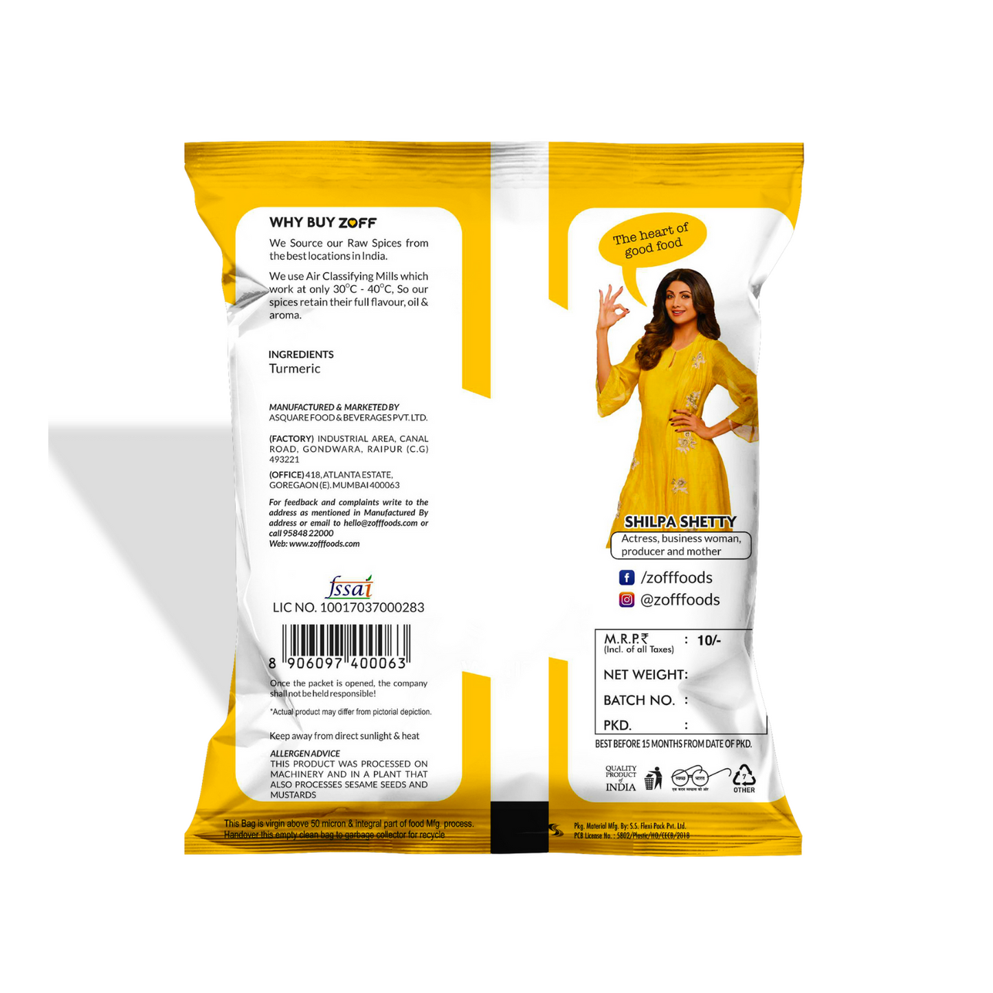 Zoff Turmeric Powder 10Rs