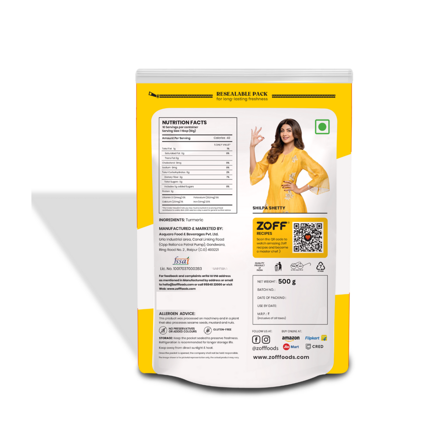 Zoff Turmeric Powder 500Gm