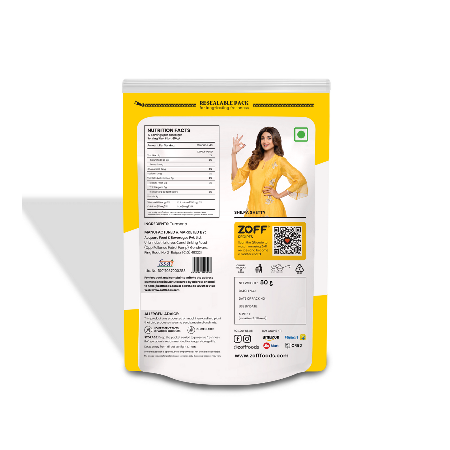 Zoff Turmeric Powder 50Gm