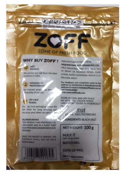 Zoff Black Salt Powder 100Gm